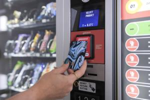 pay with a credit card at a vending machine
